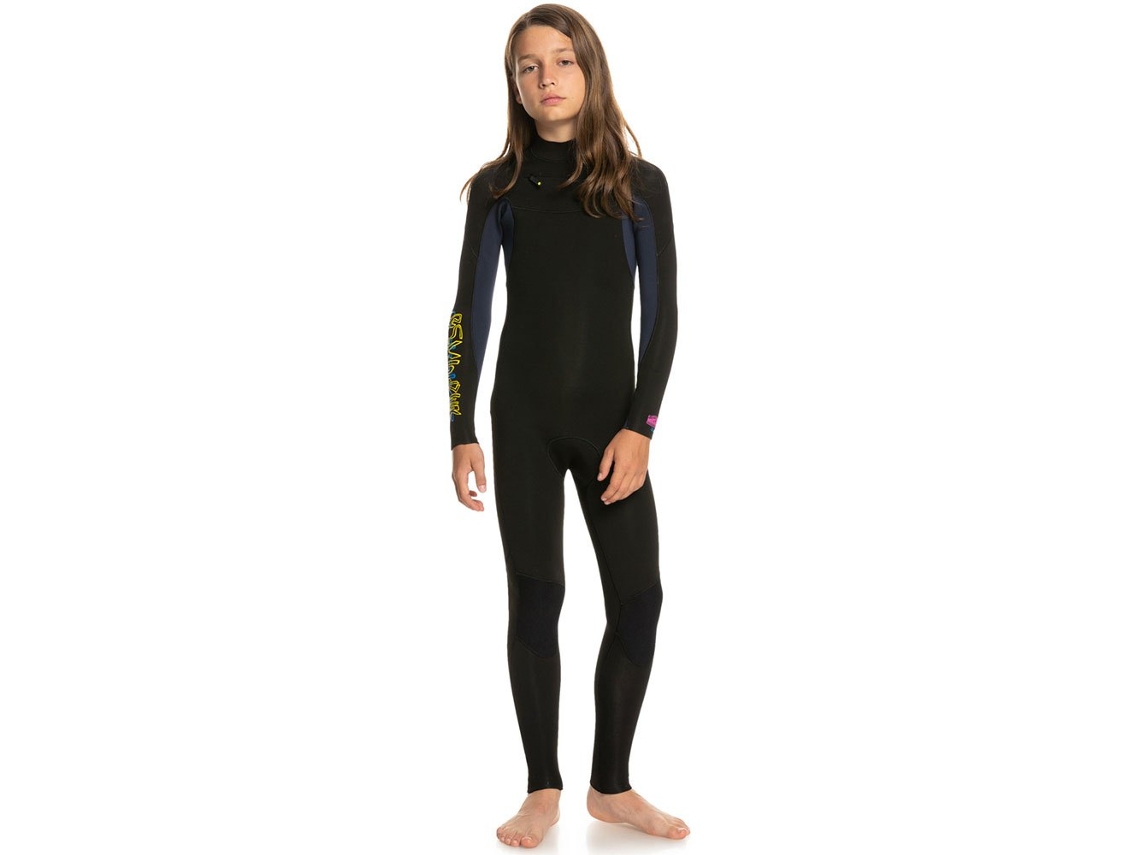 Terno de Neoprene Manga Longa com Zíper Nas Costas Ed Sessions 3/2 Preto 10 Yearsquiksilver
