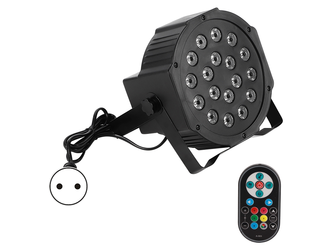 Luz de palco LED flat par 18 RGB, com controle DMX512, para festas, Ktv, clube, DJ S/MARCA
