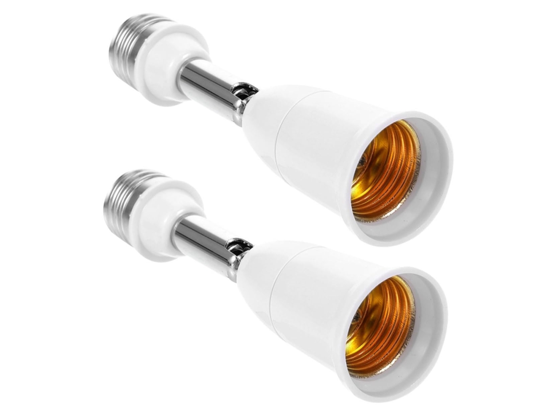 Adaptador De Soquete E27 Em Abs Branco Com Rotação De 360 Graus (2 Peças)