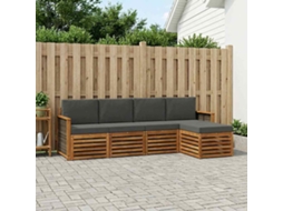 Vidaxl Conjunto De Sofás Para Exterior 5 Pcs Natural E Antracite