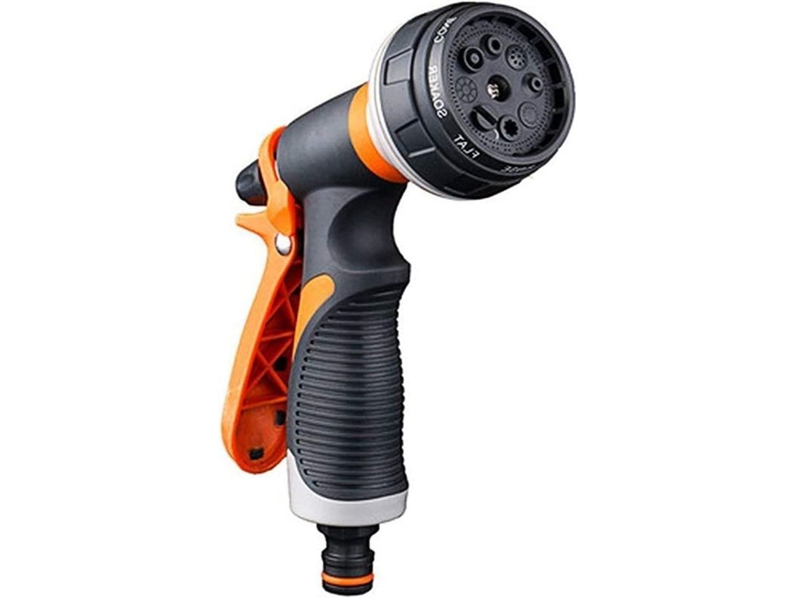 Pistola de Rega com 8 Modos, para Jardim e Carro, Cinza/laranja