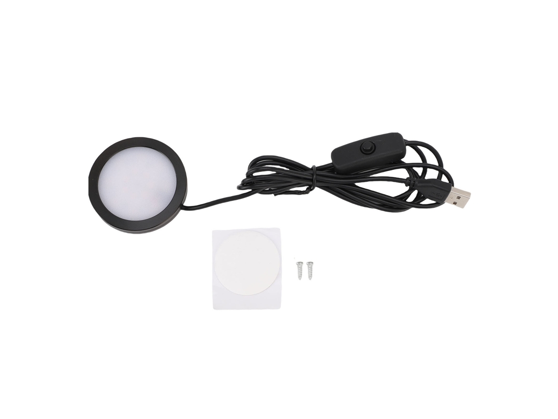 Rebe-luz Led Redonda Ultra Fina Com Casing De Alumínio, Luz Debaixo Da Bancada Com Cabo De 1.5m, Usb 5v Para Teto De Quarto E Cozinha
