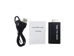 Adaptador Ps2 Para Hdmi, Conversor De Áudio/vídeo Hd - Preto