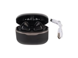Aetheria fones de Ouvido Sem Fio Bluetooth 5.0 Led 24hrs Hifi Esportivos com Tela Digital Preto