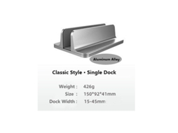 Suporte Vertical De Alumínio Para Laptop, Simples/duplo, Com Dock Ajustável Para Macbook, Dell, Hp E Outros Modelos De 10 A 17,3 05526 Aquaforge