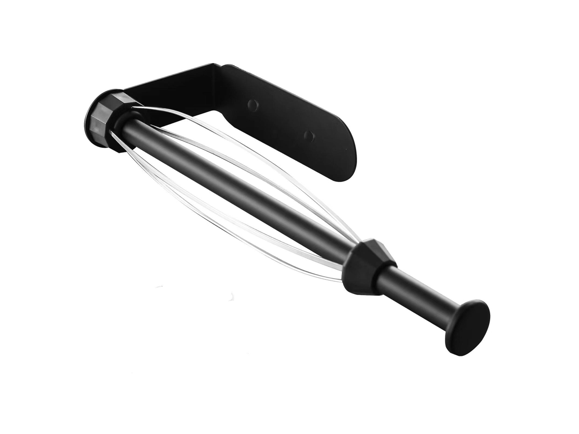 Soporte de Papel de Cocina, Instalación Bajocajón, Multifuncional, 32,5 Cm, Negro, Ideal para Cocina Y Baño