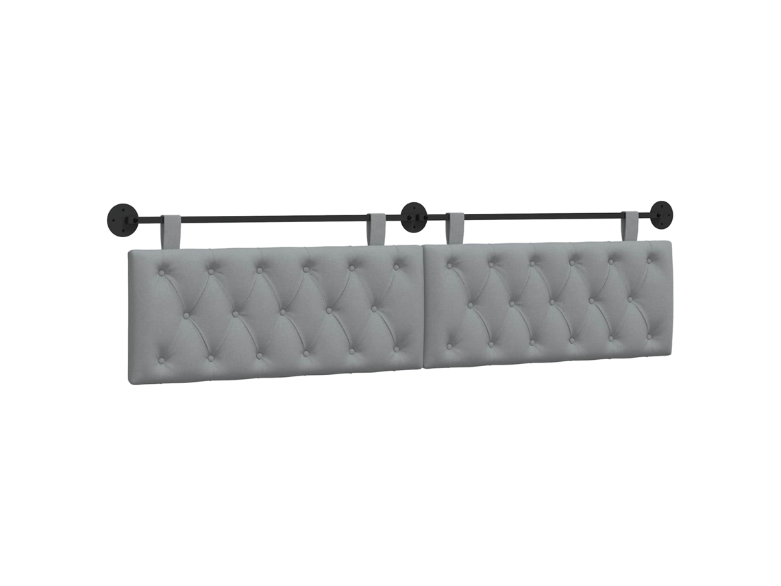Conjunto 1 Cabeceira Suspensa Vidaxl Cinzento-claro Tecido (210 X 55 X 7 Cm)