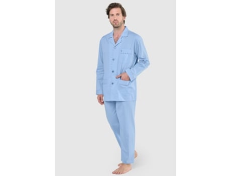 Pijama masculino Fil_à_fil de algodão com aba longa The Night Owl