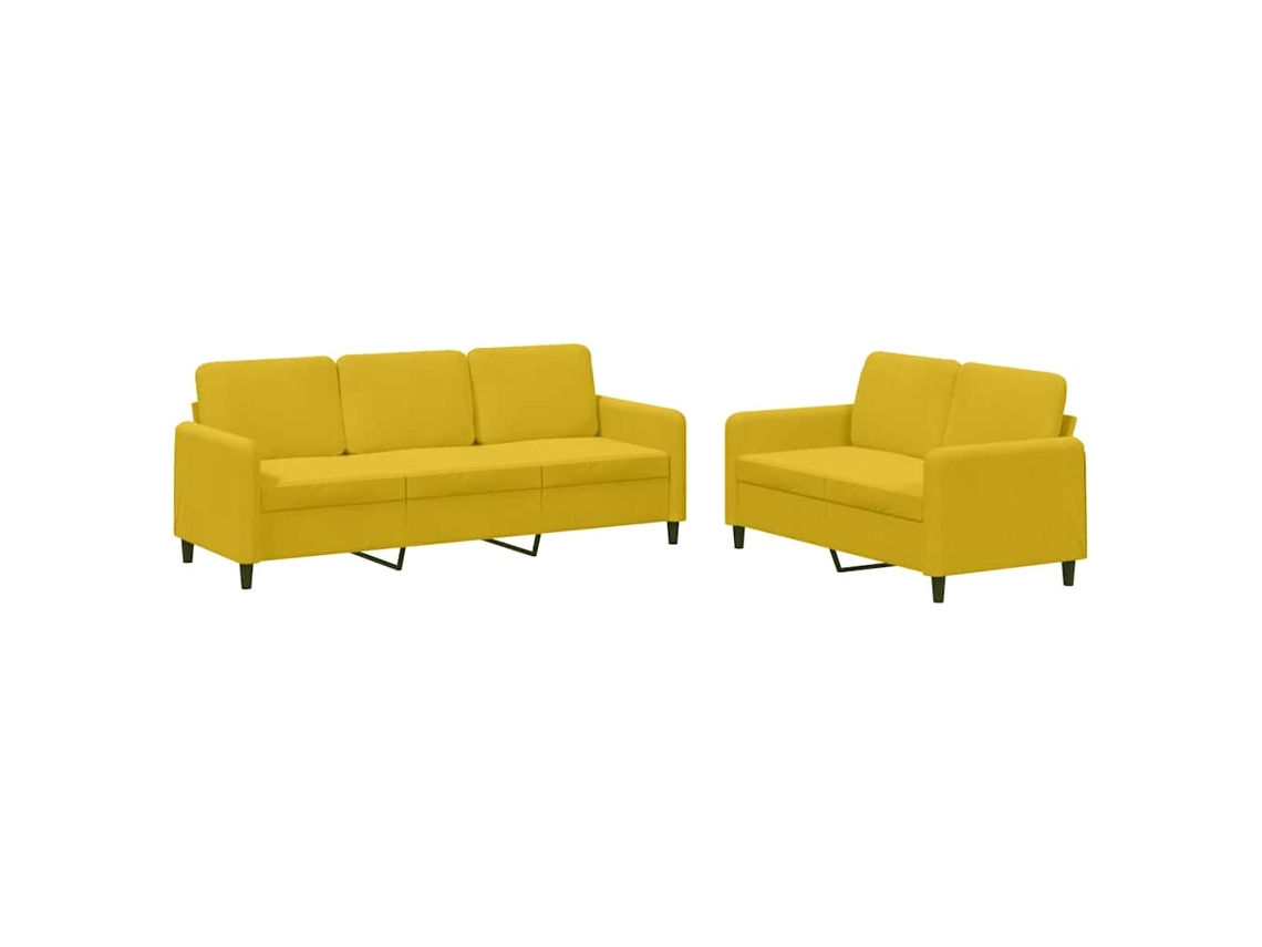 2 Pcs Conjunto de Sofás Veludo Amarelo MAISON EXCLUSIVE
