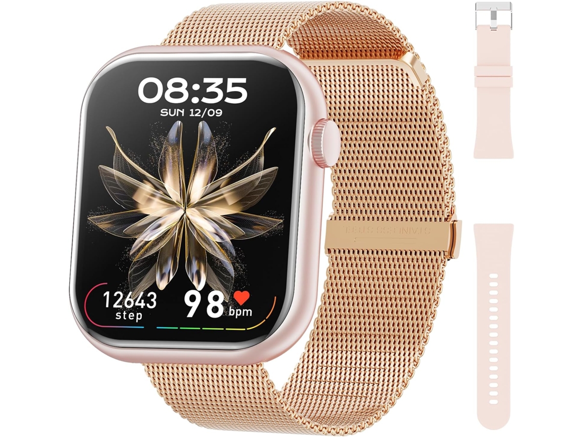 VEANXIN Smart Watch Rastreadores de Fitness com Tela de 1 83 Polegadas Ouro