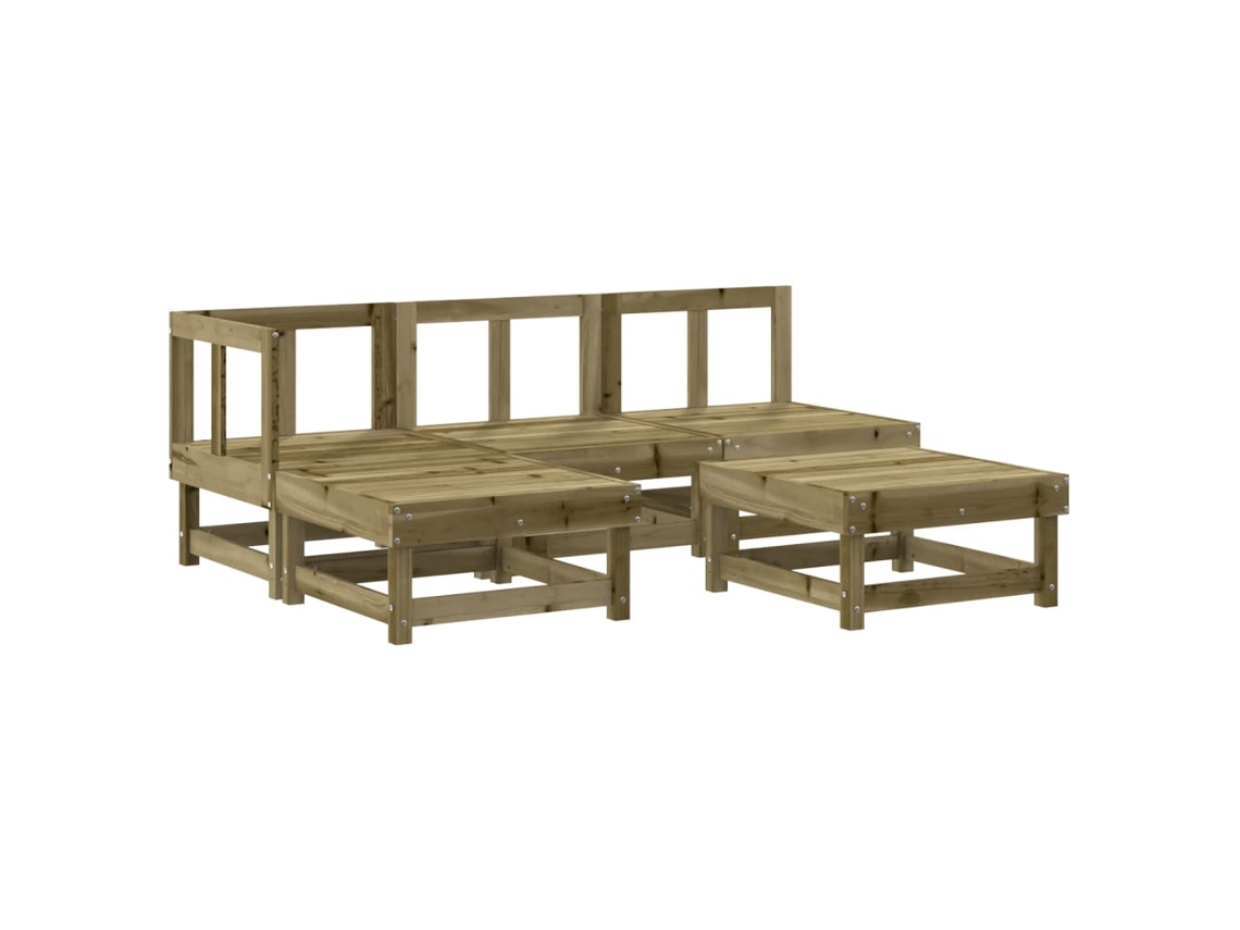 Maison Exclusive - 5 Pcs Conjunto Lounge De Jardim Madeira De Pinho Impregnada