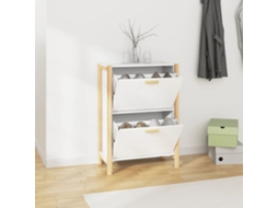 Vidaxl Sapateira 57,5x33x80 Cm Derivados De Madeira Branco