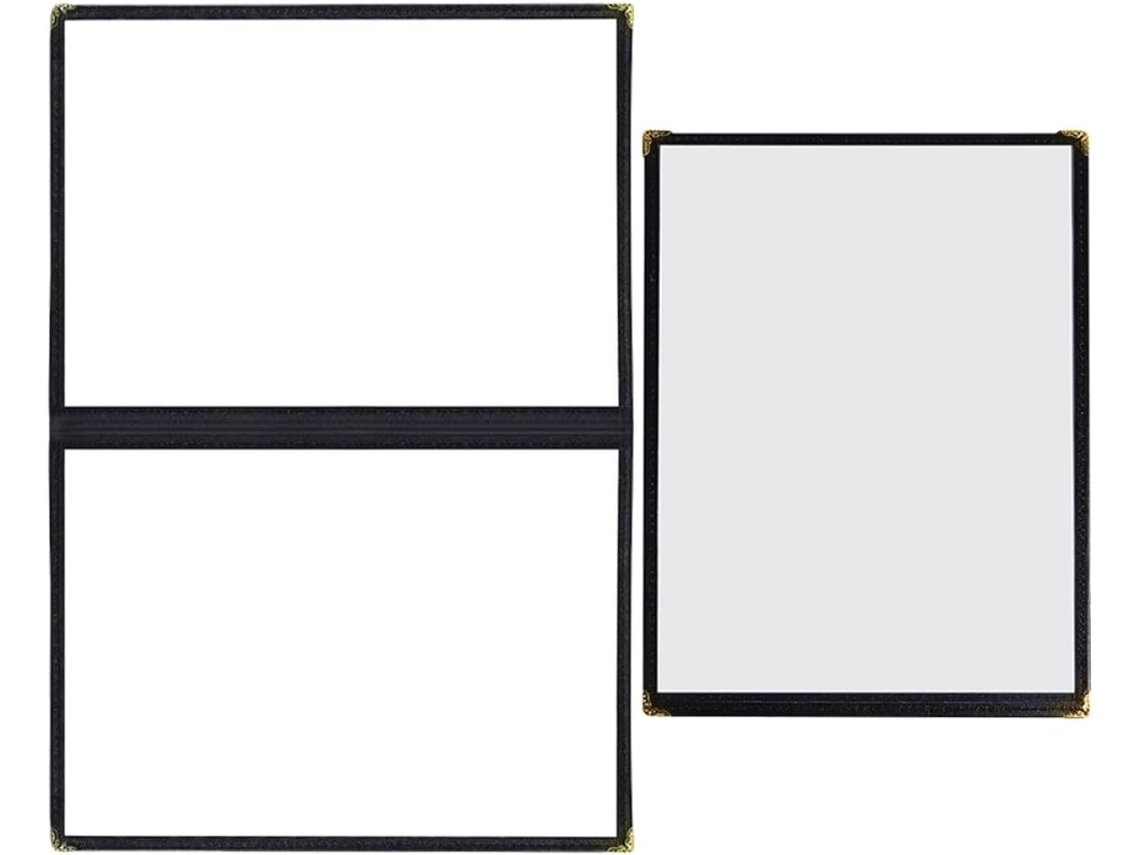 Pasta Transparente Em Pvc Para Cardápio, Pasta Para Folhas Soltas, 1 Página, 2 Páginas, 4 Lados, 2 Peças, Capa Para