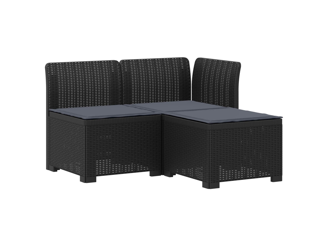 Maison Exclusive - Sofá De Jardim 3 Lugares Com Almofadas Visual Rattan Pp