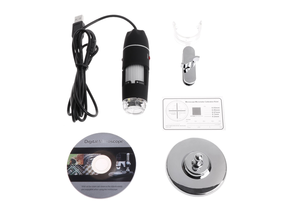 Lupa Digital 0x 1600x Com Suporte 8 Led Para Windows Para Mac Brilvibera