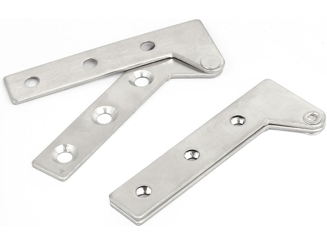 Dobradiças Pivotantes CHABERLU de 62mm x 24mm, 2 Peças, Cor Prata