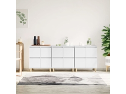 Vidaxl Aparadores 3 Pcs 60x35x70 Cm Derivados De Madeira Branco