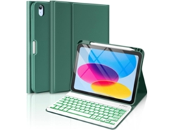 Capa Com Teclado Para Tablet Lurelia, Compatível Com I Pad Pro De 13" Em Meia-noite Com Retroiluminado (2024, Branco, Teclado Bluetooth, Rato 2.4g