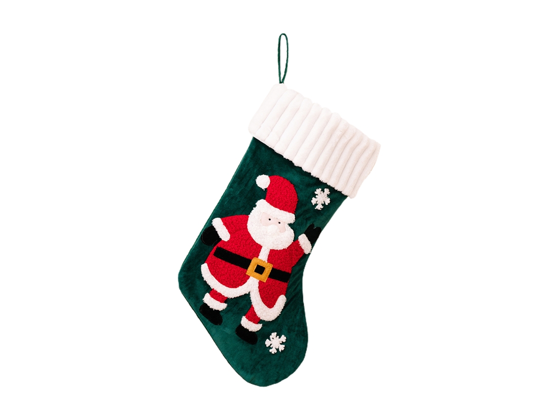 Meias de Natal decorativas com veludo e Papai Noel, para crianças LAXISCREED