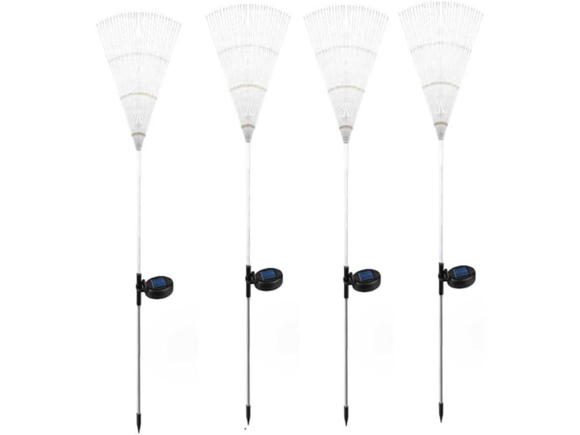 Conjunto De 4 Peças De Luzes Solares Decorativas Para Jardim Com 120 Leds Cada, À Prova Dágua Ip65, Gokoco