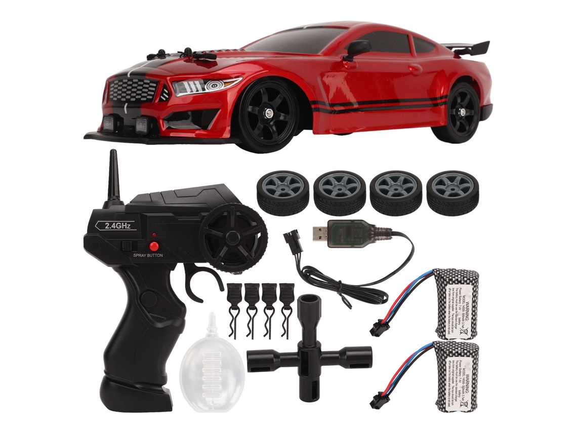 Mali carro de Controle Remoto com Luzes Led 2.4ghz Alto Velocidade Drift para Crianças com Duas Baterias