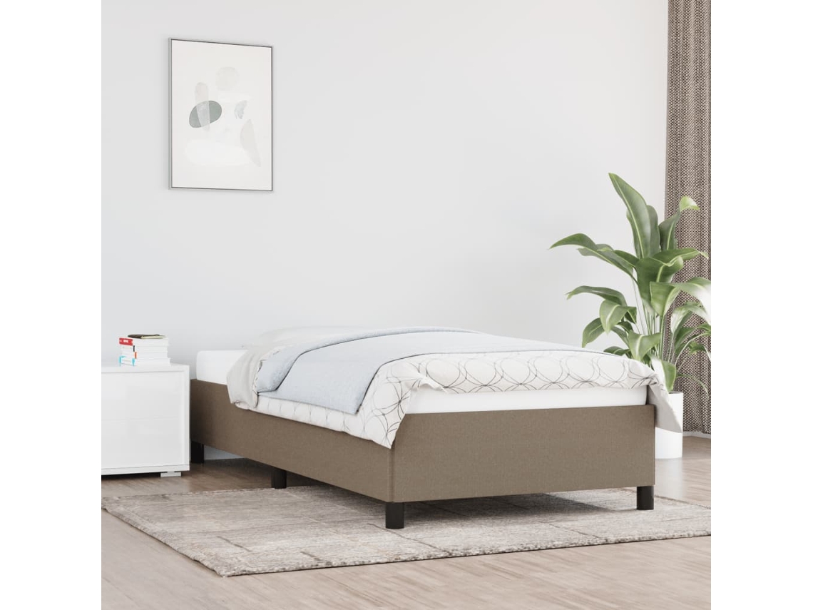 Vidaxl Estrutura De Cama Sem Colchão 90x190 Cm Tecido Cinzento