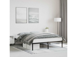 Vidaxl Estrutura De Cama 160x200 Cm Metal Preto