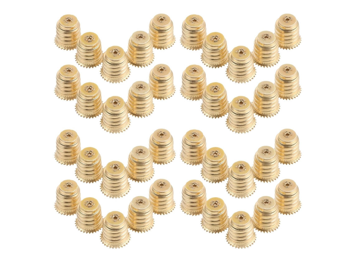 Conjunto De 100 Soquetes De Cobre E12 Para Lâmpadas, Com Design De Aro E Rosca.