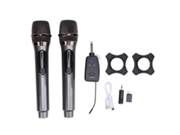 Aetheria 2pcs Microfone Sem Fio 2.4g Dinâmico com Redução de Ruído e Receptor para Karaokê Cantar Palestra