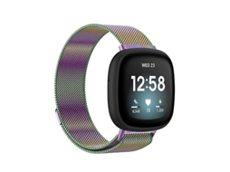 Bracelete de Smartwatch para Fitbit Versa 4 Milanese Pulseira de Tecido Magnético de Metal Colorido VENISYMLIS