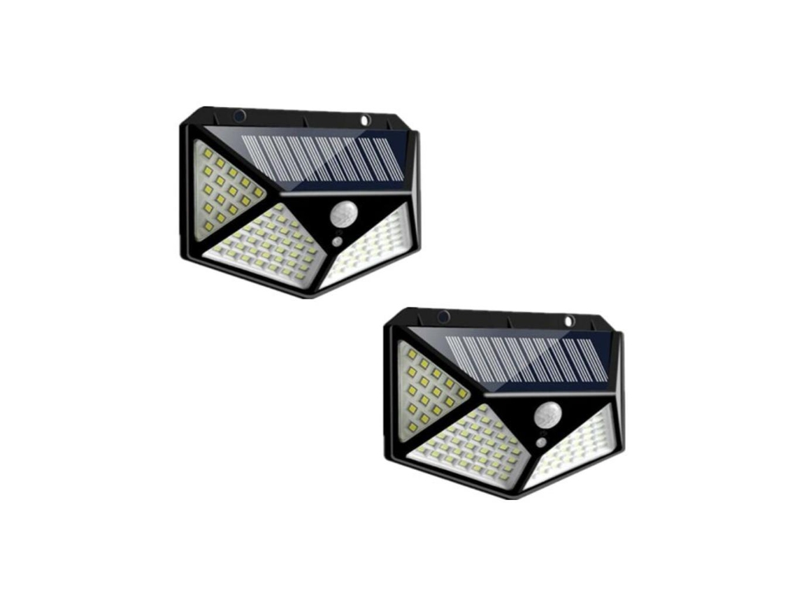 Lâmpada solar externa Brilvibera, à prova d'água, IP65, 100 LEDs (pacote com 2)