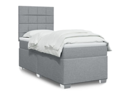 Vidaxl Cama com Molas/colchão 80x200 Cm Tecido Cinza claro