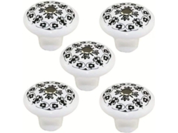 Puxadores De Cerâmica Para Portas E Gavetas, Conjunto De 5 Peças, Para Decoração De Casa, Com Um Furo Para Gaveta De