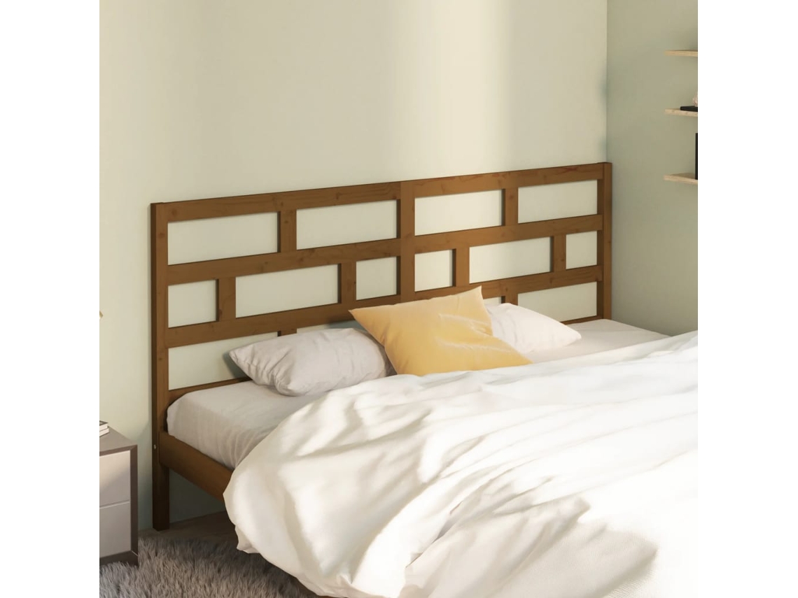 Vidaxl Cabeceira De Cama 186x4x100 Cm Pinho Maciço Castanho Mel