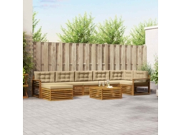 Vidaxl Conjunto De Sofás Para Exterior 8 Unid. Natural E Bege