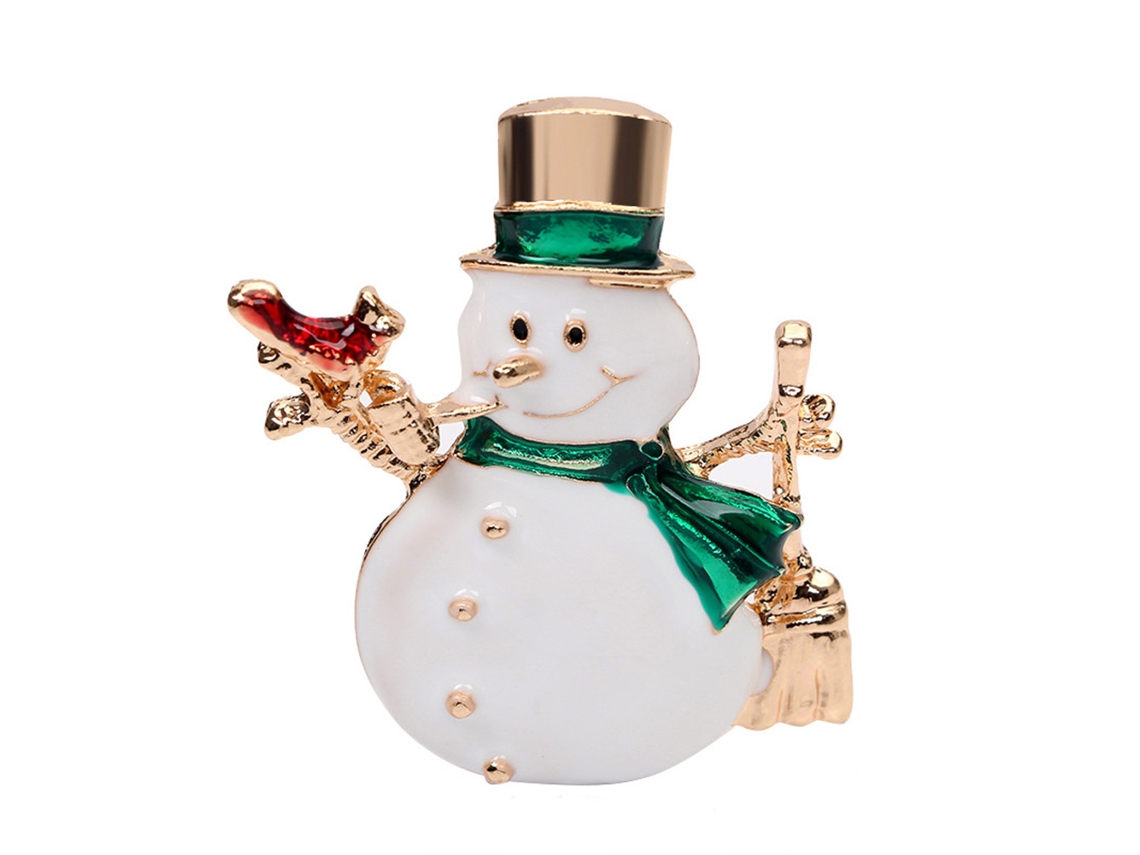 Broche Liga Boneco Neve Branco Acessório Fashion Decoração Roupa