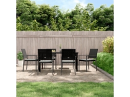 Vidaxl 7 Pcs Conjunto De Jantar P/ Jardim C/ Almofadões Vime Pe E Aço