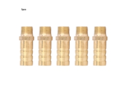 5 Peças Conector Macho Bsp Com Bico De Mangueira 10mm (1/8") Aço Bronzeado