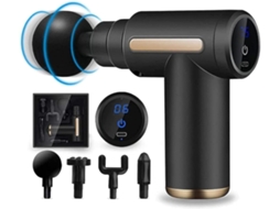 Mini pistola de massagem muscular, massageador de tecidos profundos, tela sensível ao toque LCD, tipo C, vibrador de percussão