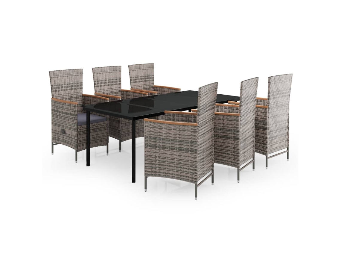 Garden Dining Set, Garden Dining Sets Vidaxl Cinzeto Rattan / Vime (200 Cm Table Length)