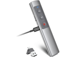 Comando de Apresentação ZRUXE 2 em 1 Usb c/usb a Clicker Wireless para Powerpoint Apontador Laser Ligações Duplas Ideal para Escritório Verm