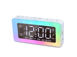 Reloj Digital Led Con Alarma, Luz Nocturna Y Espejo, Brillo/volumen Ajustable