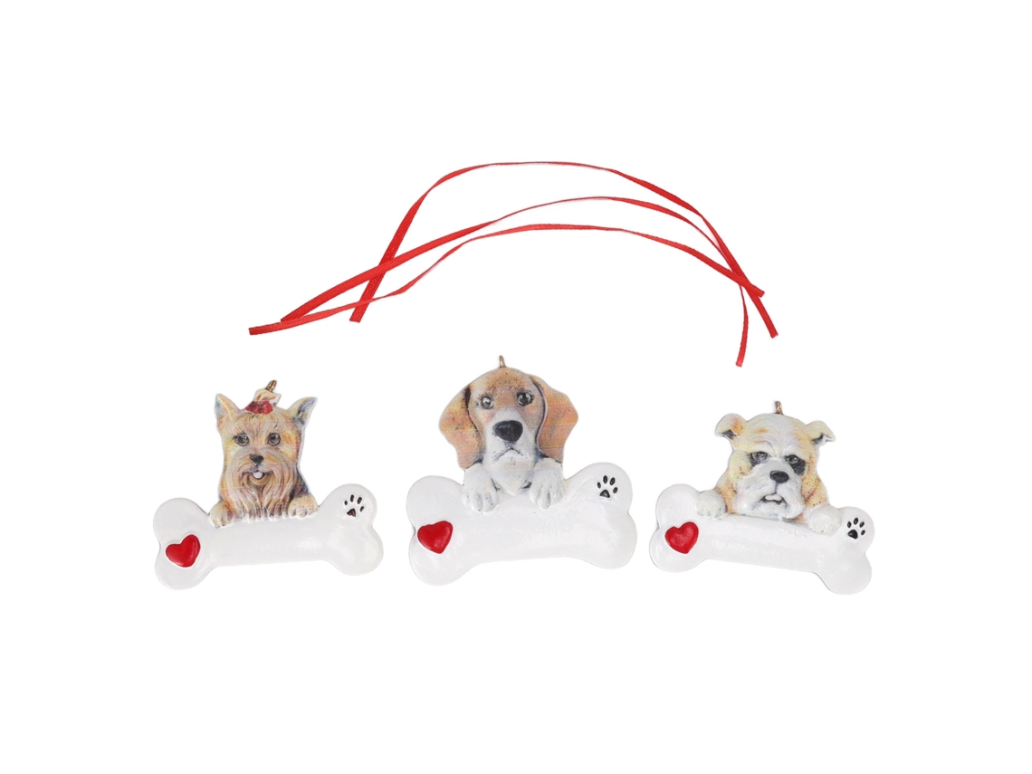 Pingente de Resina de Cão para Natal S/MARCA