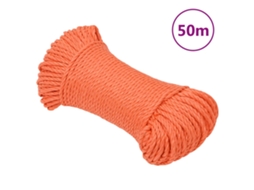 Vidaxl Corda De Trabalho 6 Mm 50 M Polipropileno Laranja