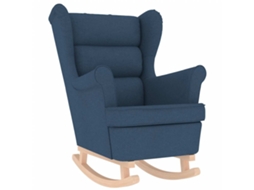 Rocking Chair, Rocking Chairs Vidaxl Azul Tecido