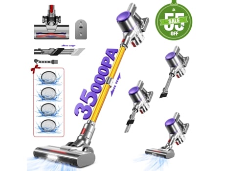 Aspirador Vertical Sem Fios, 50min De Autonomia, Escova Led Anti Emaranhamento, Depósito 1,3l Ideal Para Pelos, Carpetes E Pavimentos Duros. Adormii