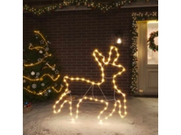 Vidaxl Figuras De Rena De Natal + 72 Leds 57x55x4,5 Cm Branco Quente