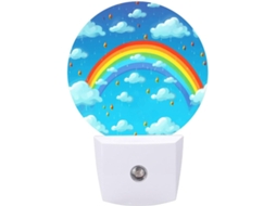 Luminária de parede noturna com plugue, Nuvens colorida, luz noturna de LED com sensor, luz noturna branca suave.