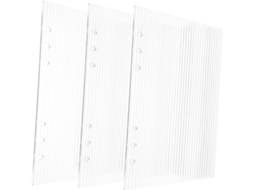 Organizador De Fichário Transparente Com 3 Peças, 6 Argolas, Compacto, Em Acrílico De Alta Transparência, Ideal