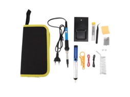 Kit De Soldador Eléctrico De Temperatura Ajustable Herramientas Portátiles De Soldadura Para Electrónica Azul